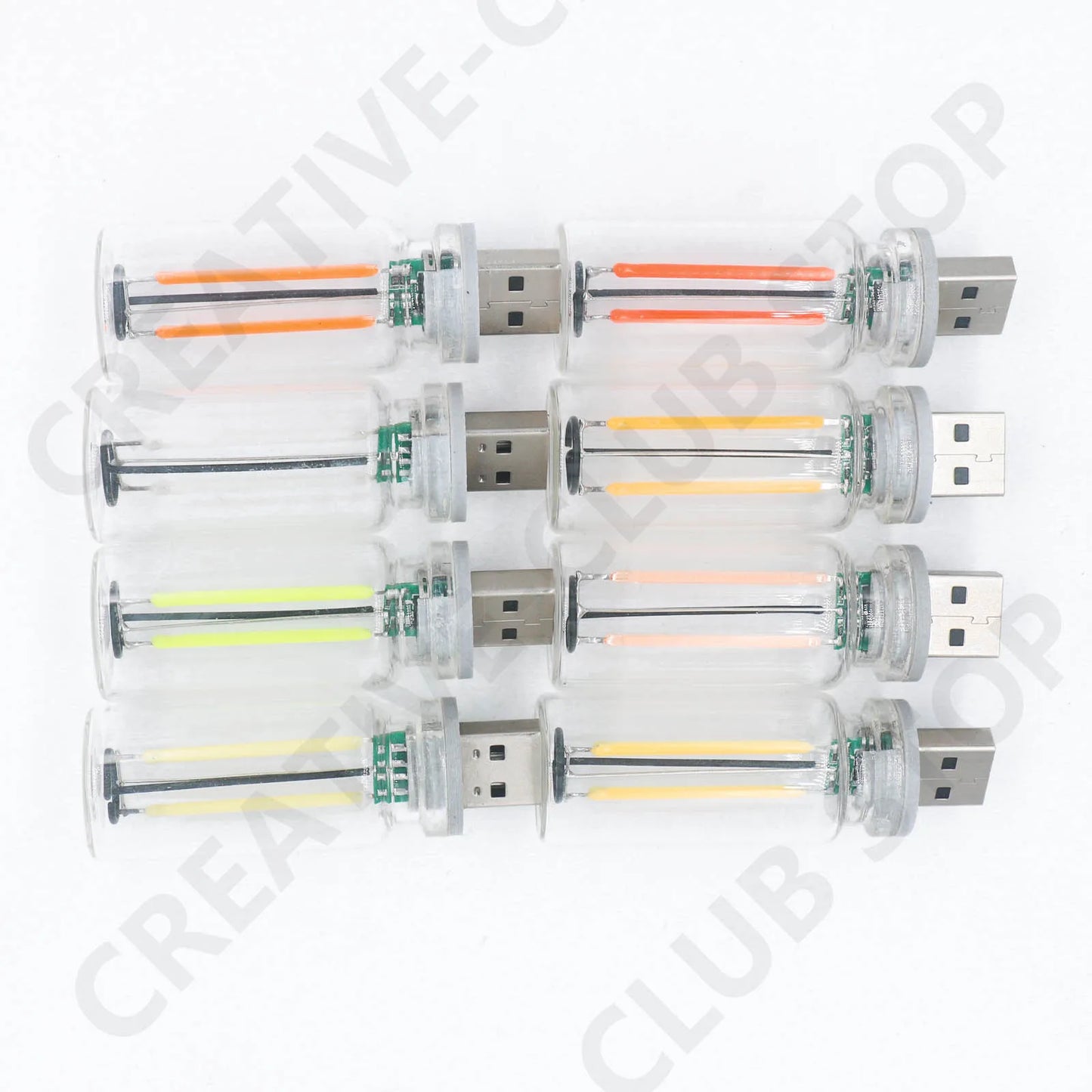 Car USB Night Light Touch Dimmable LED Filament Lamp Portable Lighting Plug and Play Decorative Atmosphere Light for Car Bedroom