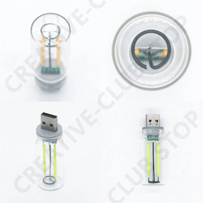 Car USB Night Light Touch Dimmable LED Filament Lamp Portable Lighting Plug and Play Decorative Atmosphere Light for Car Bedroom